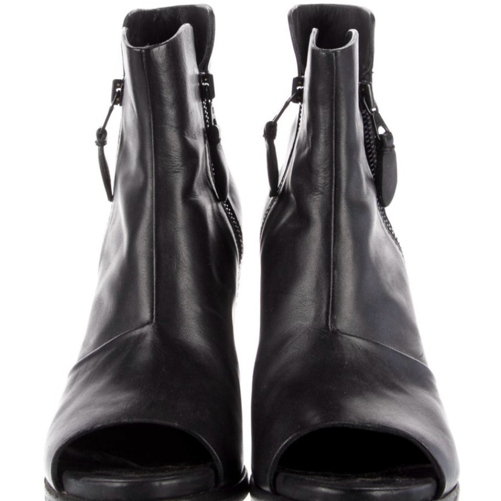 Rag & Bone Black Peep-Toe Ankle Boots
